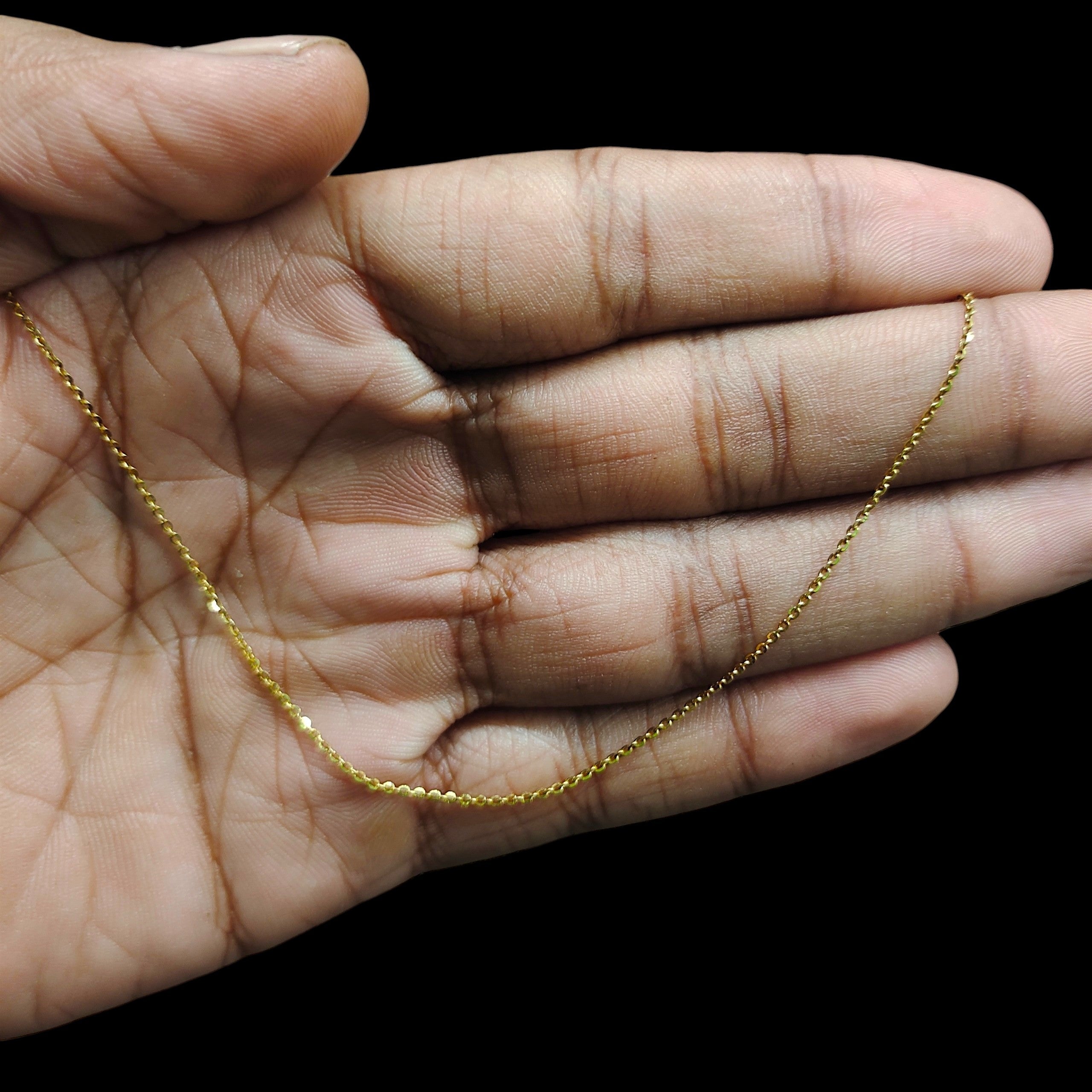 GOLD CHAIN- (WGT: 1.520 GM APPROX) BIS CERTIFIED HUID HALLMARK 9KT GOLD CHAIN (24 INCH) 1 PIECE FOR UNISEX.