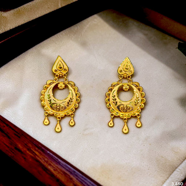 GOLD EARRINGS- (1R3EA8)-(WNQDJE) (WGT: 3.450 GM APPROX) BIS CERTIFIED HUID HALLMARK 9KT GOLD EARRINGS 1 PAIR FOR WOMEN (BEST FOR GIFT IN MARRIAGE).