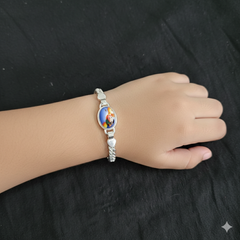 BABY JEWELLERY - 625 SILVER WRISTLET 5 INCH FOR BABY FOR REGULAR USE APPROX WGT: 10.00 GM- BEST OF RICE CEREMONY AND BIRTHDAY GET ANY DESIGN AS PER AVAILABILITY (SOLD ON MRP).