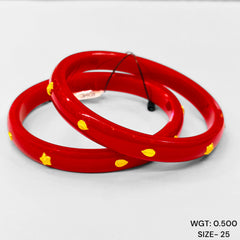 (GPP) TRJ (SIZE: 25) WGT: 0.500 GM APPROX 22KT HUID HALLMARK GOLD PASTING POLA BANGLES 1 PAIR (FULL BODY WORK).