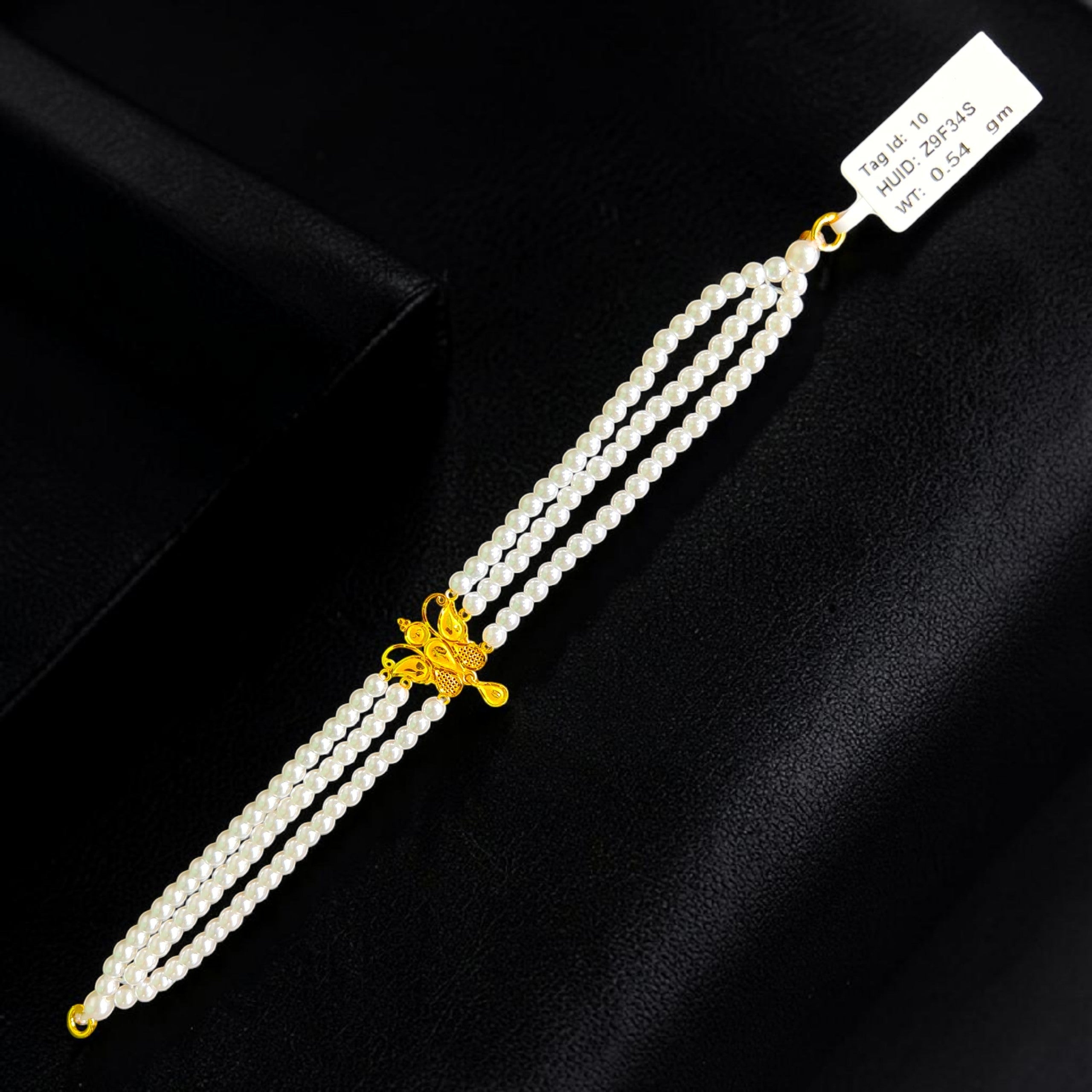 GOLD MOTI HAR- CERTIFIED BIS HUID HALLMARK 916 22KT GOLD MOTI CHOKER 1 PIECE (WGT: 0.540 GM) WITH ADJUSTABLE TASSEL FOR GIFT IN MARRIAGE.
