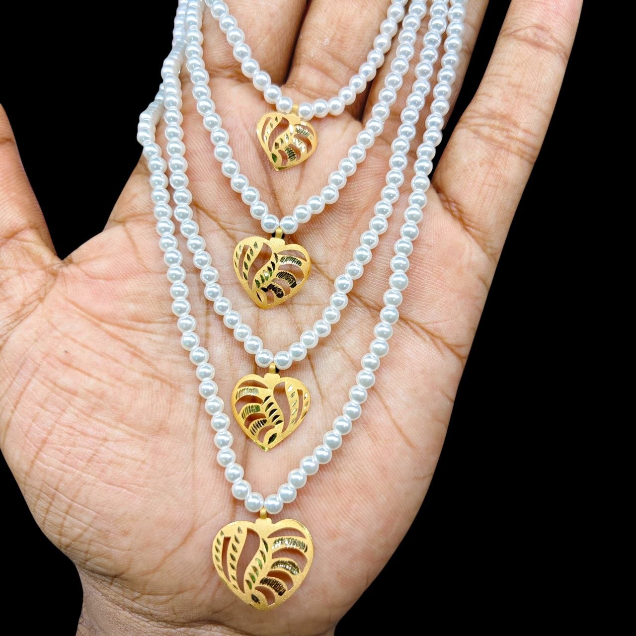 (GMH)- (WGT: 1.080 GM APPROX) BIS CERTIFIED HUID HALLMARK 22KT GOLD MOTI SITAHAR NECKLACE 1 PIECE WITH ADJUSTABLE TASSEL.