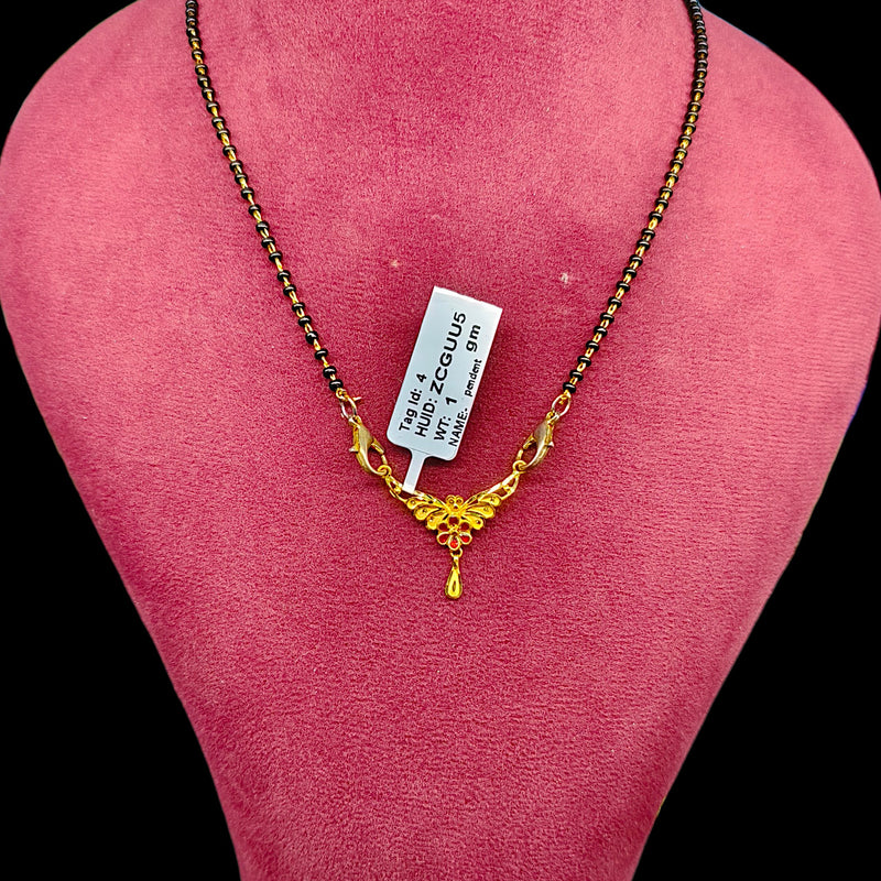 GPM22K- (ZCGUU5)-(WGT: 1.000 GM APPROX) BIS CERTIFIED HUID HALLMARK 22KT GOLD PENDANT MANGALSUTRA 1 PIECE WITH TASSEL.