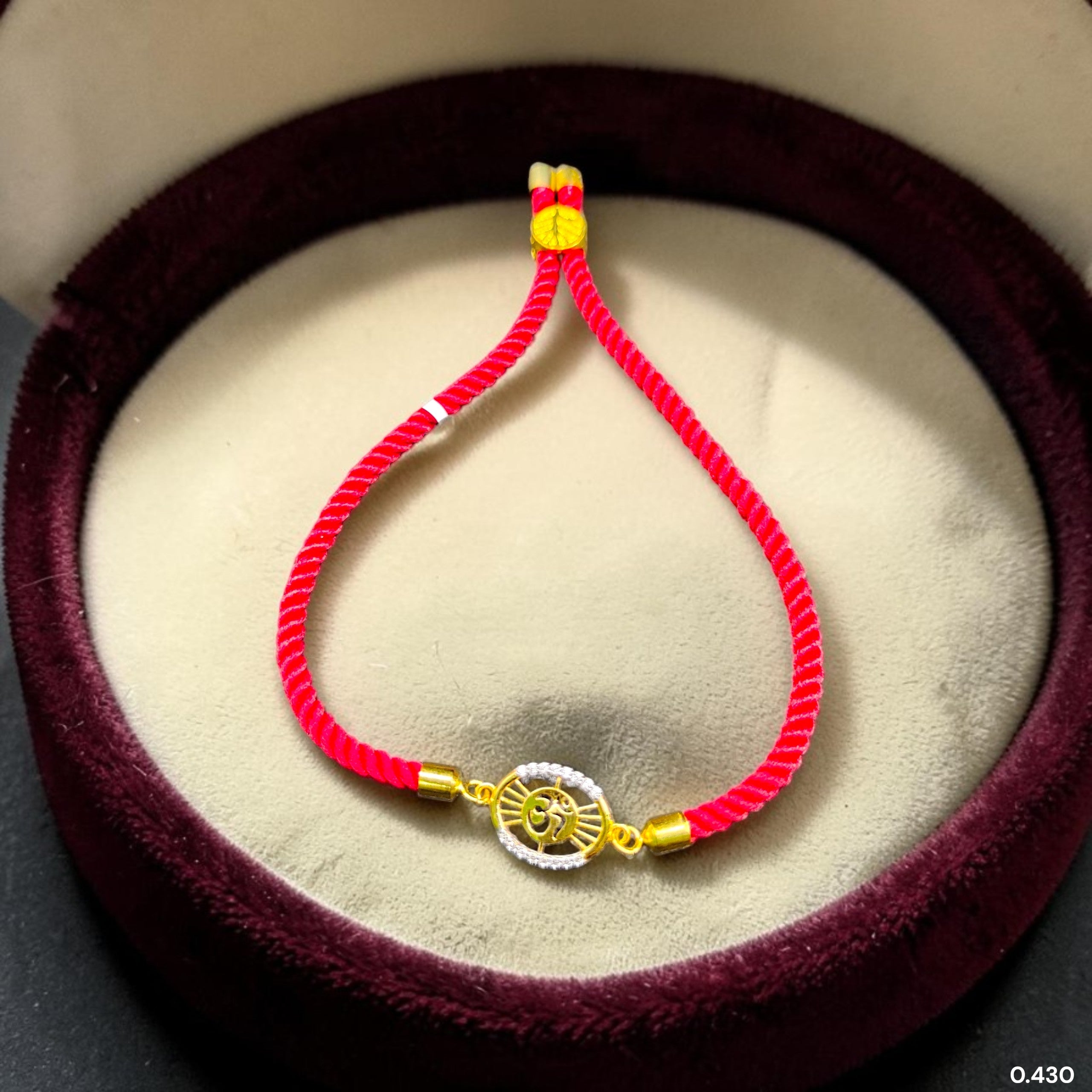 RAKHI- (WGT: 0.430 GM APPROX) BIS CERTIFIED HUID HALLMARK 375 9KT GOLD RAKHI FOR YOUR BELOVED BROTHER (ADJUSTABLE SIZE).