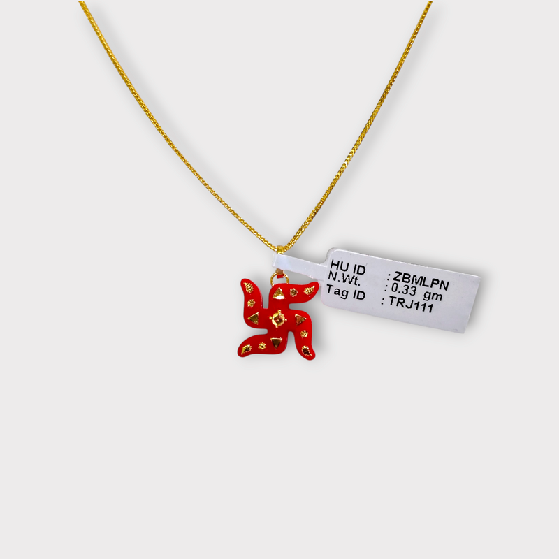 CERTIFIED BIS HUID HALLMARK 916 22KT GOLD POLA PENDANT LOCKET (WGT: 0.330 GM APPROX) 1 PIECE WITH ADJUSTABLE TASSEL (CHAIN NOT INCLUDED)