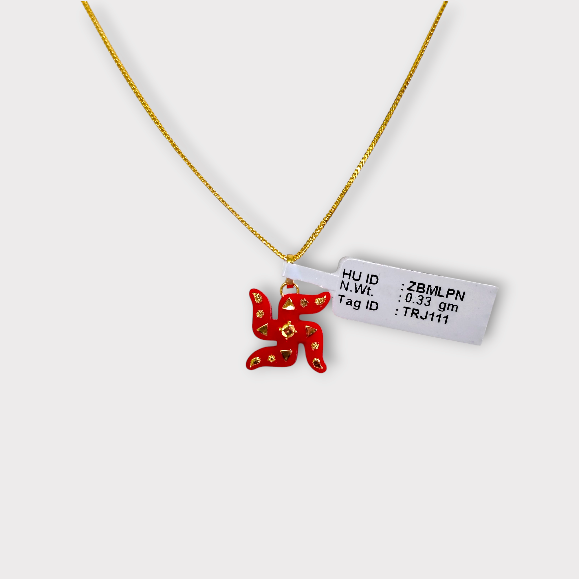 (GPL) CERTIFIED BIS HUID HALLMARK 916 22KT GOLD POLA PENDANT LOCKET (WGT: 0.330 GM APPROX) 1 PIECE WITH ADJUSTABLE TASSEL (CHAIN NOT INCLUDED)