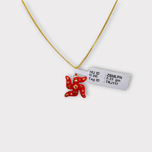 CERTIFIED BIS HUID HALLMARK 916 22KT GOLD POLA PENDANT LOCKET (WGT: 0.330 GM APPROX) 1 PIECE WITH ADJUSTABLE TASSEL (CHAIN NOT INCLUDED)