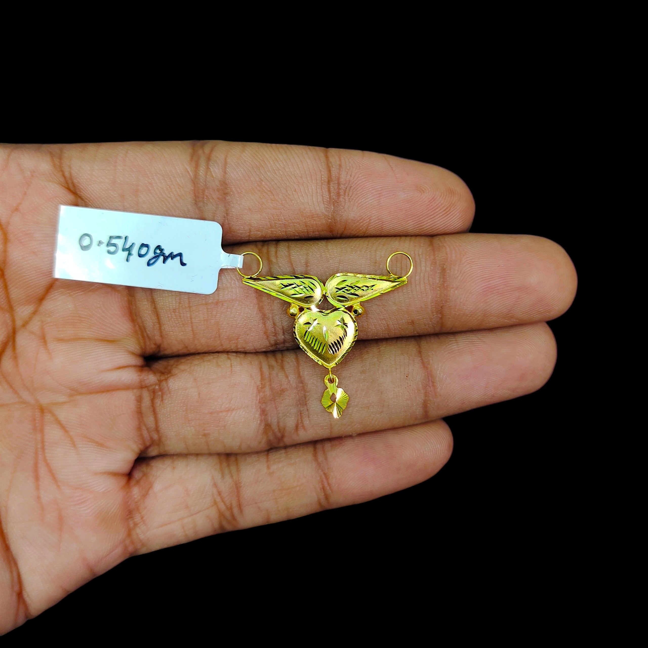 GOLD PENDANT- (WGT: 0.540 GM APPROX) BIS CERTIFIED HUID HALLMARK 375 9KT GOLD PENDANT FOR WOMEN 1 PIECE WITH FREE MANGALSUTRA & TASSEL.