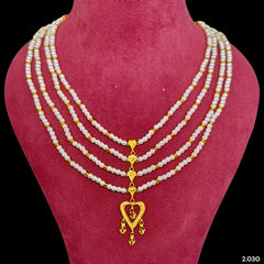 GOLD MOTI HAR- (BW1E2C)-(WGT: 2.030 GM APPROX) CERTIFIED BIS HALLMARK HUID 22KT GOLD MOTI NECKLACE 1 PIECE WITH ADJUSTABLE TASSEL.