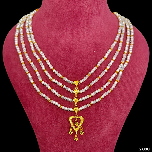 GOLD MOTI HAR- (BW1E2C)-(WGT: 2.030 GM APPROX) CERTIFIED BIS HALLMARK HUID 22KT GOLD MOTI NECKLACE 1 PIECE WITH ADJUSTABLE TASSEL.