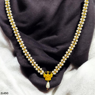 GOLD PENDANT- (GMP22) WGT: 0.450 GM APPROX CERTIFIED BIS HUID HALLMARK 916 22KT GOLD MOTI PENDANT 1 PIECE FOR WOMEN.