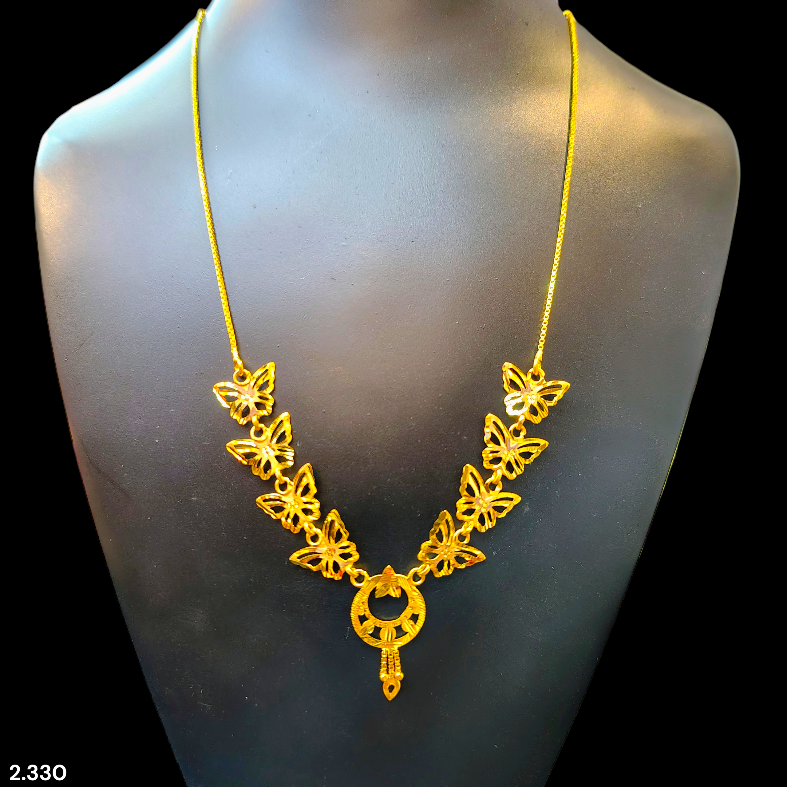 GCH-(WGT: 2.330 GM APPROX) BIS CERTIFIED HUID HALLMARK 9KT GOLD NECKLACE 1 PIECE FOR WOMEN.