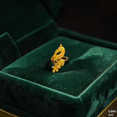 LADIES RING- (2SMUJI) (SIZE: 10) (WGT: 0.860 GM APPROX) BIS CERTIFIED HUID HALLMARK 9KT GOLD FINGER RING FOR WOMEN 1 PIECE