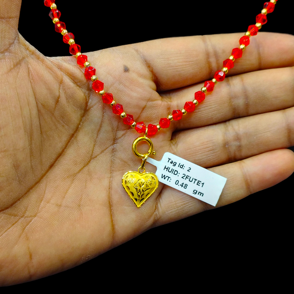 GOLD LOCKET- WGT: 0.480 GM APPROX BIS CERTIFIED HUID HALLMARK 916 22KT GOLD LOCKET 1 PIECE FOR UNISEX. (WITH ADJUSTABLE TASSEL).