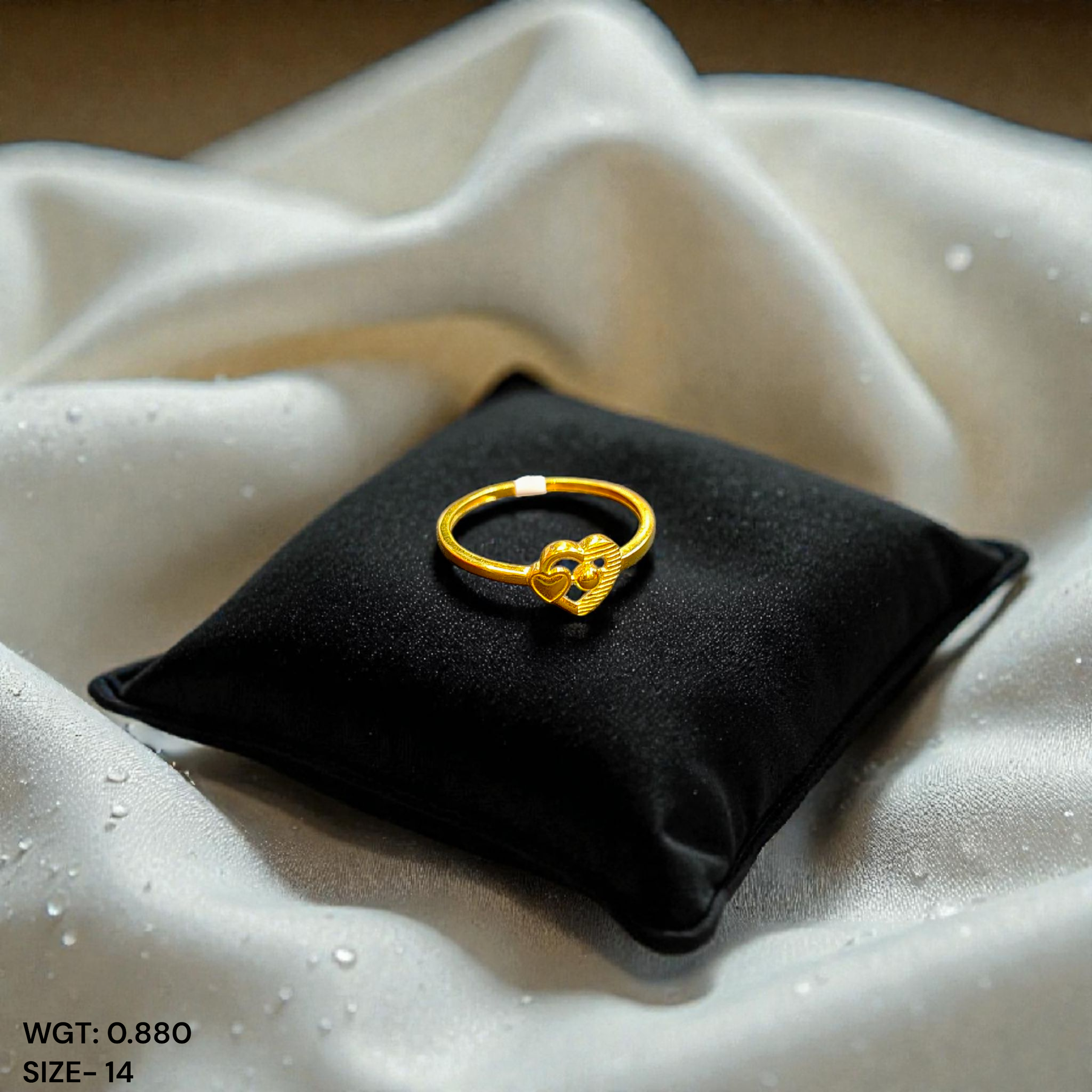 (GLFR9) TRJ (SIZE: 14) WGT: 0.880 GM APPROX BIS CERTIFIED HUID HALLMARK 9KT GOLD FINGER RING FOR WOMEN 1 PIECE FOR REGULAR USE.