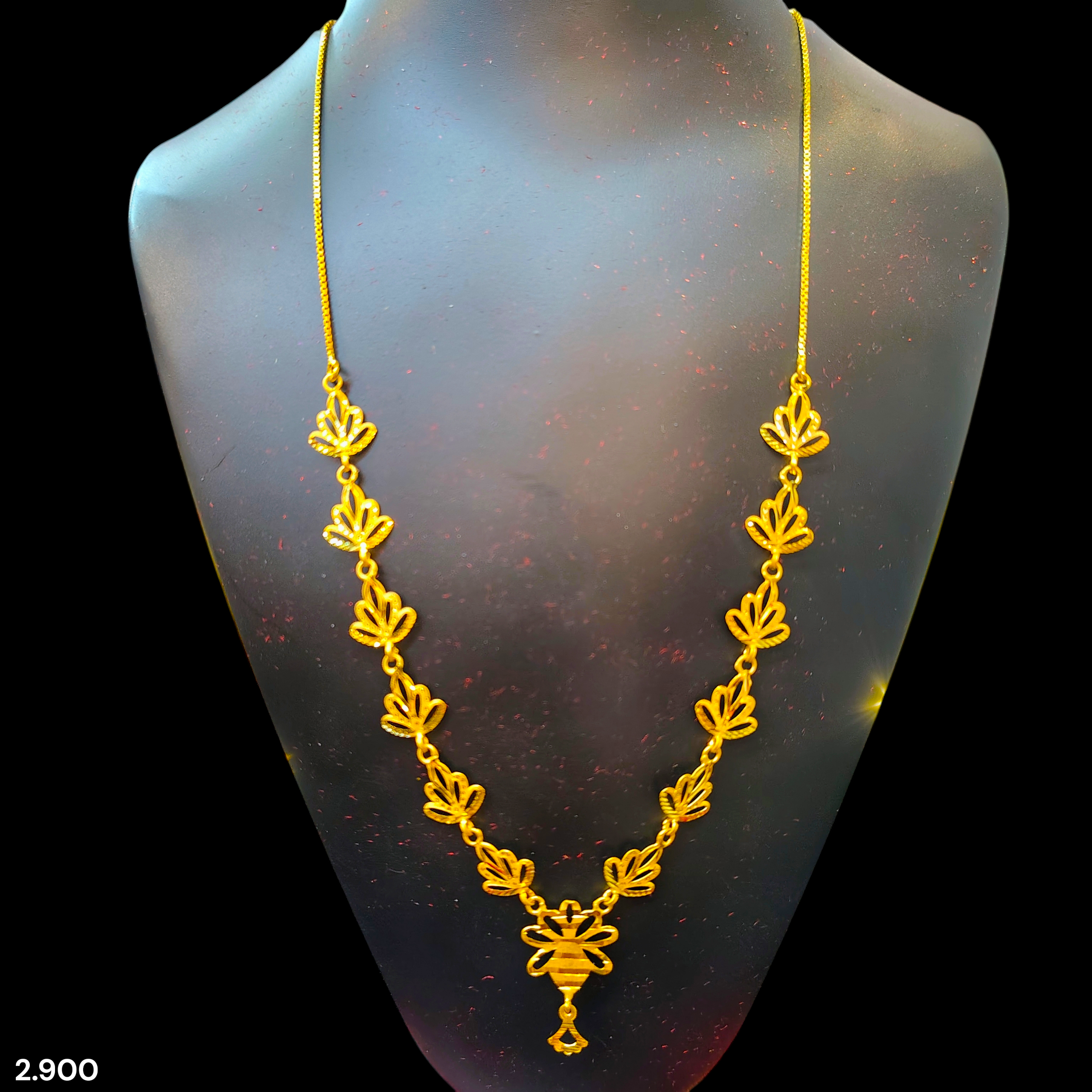 GCH-(WGT: 2.900 GM APPROX) BIS CERTIFIED HUID HALLMARK 9KT GOLD NECKLACE 1 PIECE FOR WOMEN.