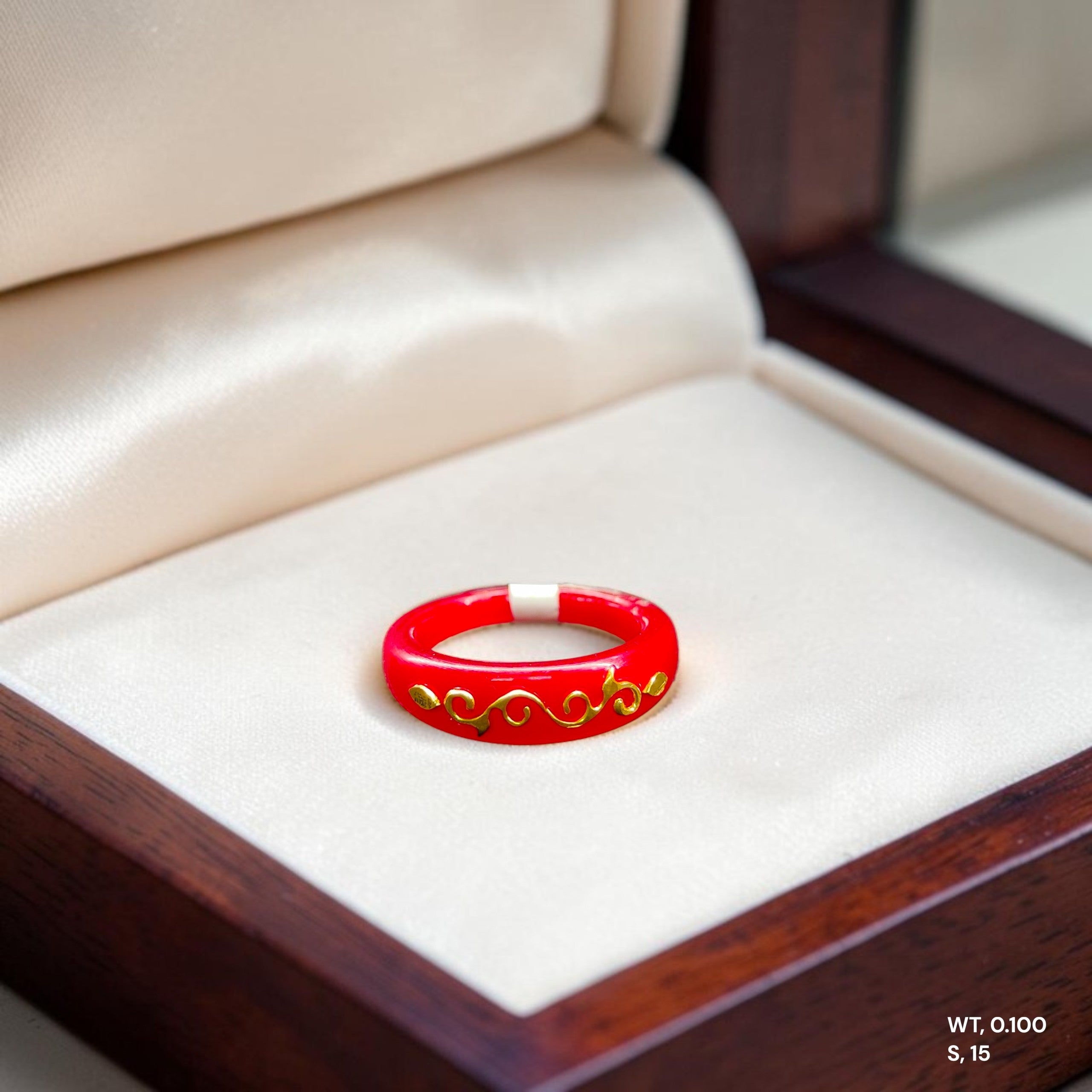 POLA RING-SIZE 15 (WGT: 0.100 GM APPROX) CERTIFIED BIS HALLMARK 916 22KT GOLD POLA RING 1 PIECE (BEST FOR DAILY WEAR OR GIFTING YOUR LOVE ONE).