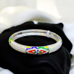 SILVER BANGLES- (SIZE 28) CERTIFIED BIS HALLMARK 925 SILVER BAUTI (MANIPUR DESIGN) APPROX WGT: 22.440 GM (1 PIECE) FOR REGULAR USE FOR WOMEN.