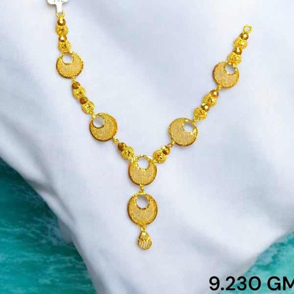 BIS CERTIFIED (TURKISH COLLECTION) WGT: 9.230 GM APPROX HUID HALLMARK 22KT 916 GOLD NECKLACE 1 PIECE FOR WOMEN (IMPORTED GOLD JEWELLERY).