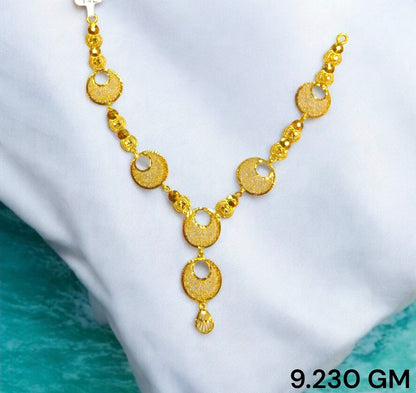 BIS CERTIFIED (TURKISH COLLECTION) WGT: 9.230 GM APPROX HUID HALLMARK 22KT 916 GOLD NECKLACE 1 PIECE FOR WOMEN (IMPORTED GOLD JEWELLERY).