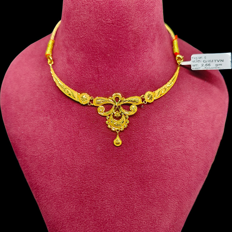 GCN22K- (Q1MTVN)-(WGT: 2.660 APPROX) BIS CERTIFIED HUID HALLMARK 916 22KT GOLD NECKLACE 1 PIECE WITH FREE ADJUSTABLE TASSEL FOR WOMEN.