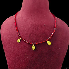 GCS22K- WGT: 0.410 GM APPROX HUID HALLMARK 22KT GOLD MOTI SELIHAR 1 PIECE WITH CRYSTAL CHAIN.(BVE5TN)