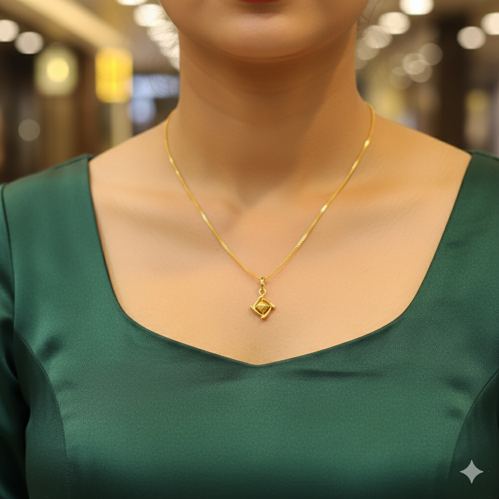 (GLC9) TRJ WGT: 0.550 GM APPROX BIS CERTIFIED HUID HALLMARK 9KT GOLD LOCKET FOR WOMEN 1 PIECE  FOR REGULAR USE CHAIN NOT INCLUDED.