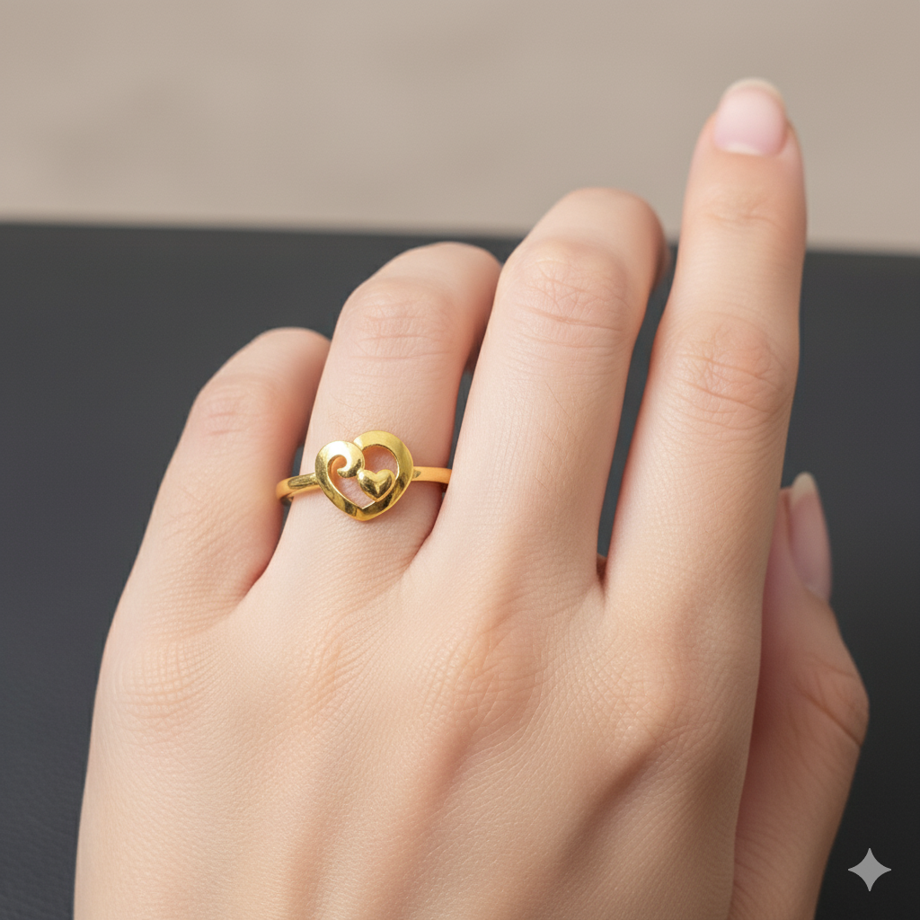 (GLFR9) TRJ (SIZE: 16) WGT: 1.160 GM APPROX BIS CERTIFIED HUID HALLMARK 9KT GOLD FINGER RING FOR WOMEN 1 PIECE FOR REGULAR USE.