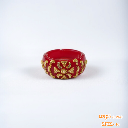 (GPR) TRJ (SIZE: 14) WGT: 0.250 GM APPROX KDM GOLD POLA RING FOR WOMEN 1 PIECE FOR GIFT (SOLD ON MRP)