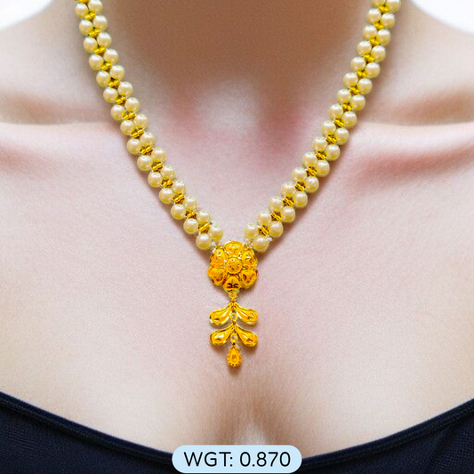 BIS CERTIFIED WGT: 0.870 GM APPROX HUID HALLMARK 916 22KT GOLD MOTI PENDANT 1 PIECE FOR YOUR BEAUTIFUL WIFE.