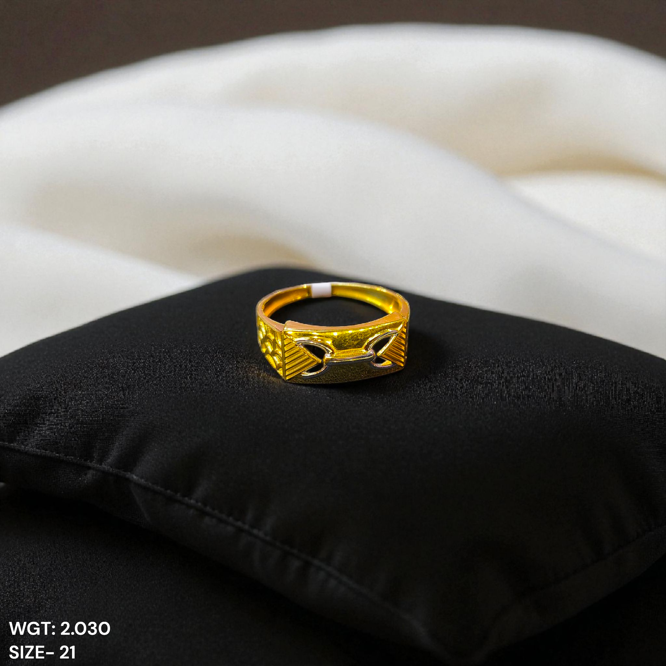 (GGFR9) TRJ (SIZE: 21) WGT: 2.030 GM APPROX BIS CERTIFIED HUID HALLMARK 9KT GOLD FINGER RING FOR MEN 1 PIECE FOR REGULAR USE.