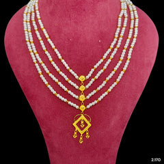 GOLD MOTI HAR- (TACRV4)-(WGT: 2.170 GM APPROX) CERTIFIED BIS HALLMARK HUID 22KT GOLD MOTI NECKLACE 1 PIECE WITH ADJUSTABLE TASSEL.