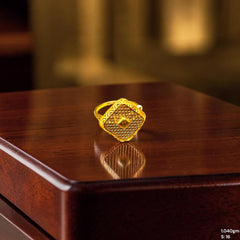 LADIES RING- (SIZE: 16) WGT: 1.040 GM APPROX BIS CERTIFIED HUID HALLMARK 9KT GOLD FINGER RING FOR WOMEN 1 PIECE(VMQ8UH)