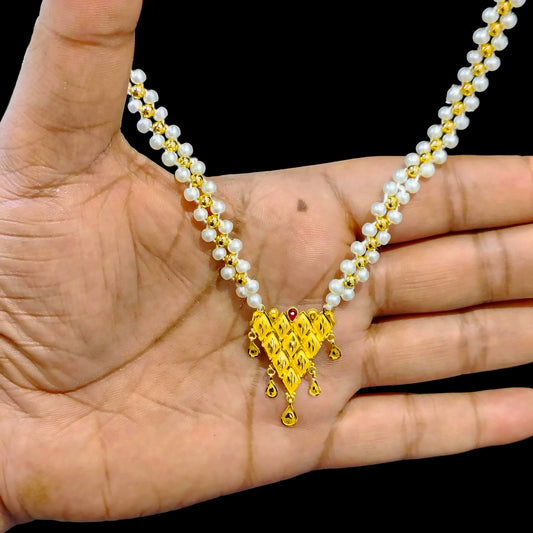 (GMP22) BIS CERTIFIED WGT: 1.150 GM APPROX HUID HALLMARK 916 22KT GOLD MOTI PENDANT 1 PIECE FOR YOUR BEAUTIFUL WIFE.