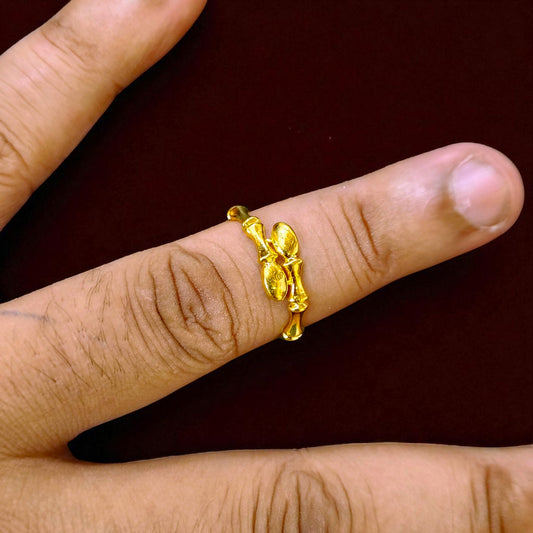 TRJ (SIZE: 14) WGT: 1.260 GM APPROX BIS CERTIFIED HUID HALLMARK 9KT GOLD FINGER RING FOR WOMEN 1 PIECE FOR REGULAR USE..