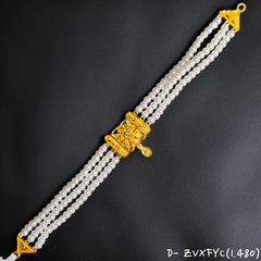 (GCN) TRJ ZVXFYC WGT: 1.480 GM APPROX 22KT HALLMARK HUID GOLD MOTI CHOKER 1 PIECE WITH ADJUSTABLE TASSEL.