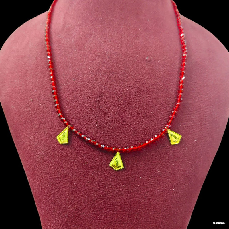 GCS22K- WGT: 0.400 GM APPROX HUID HALLMARK 22KT GOLD MOTI SELIHAR 1 PIECE WITH CRYSTAL CHAIN.(BNDKSY)