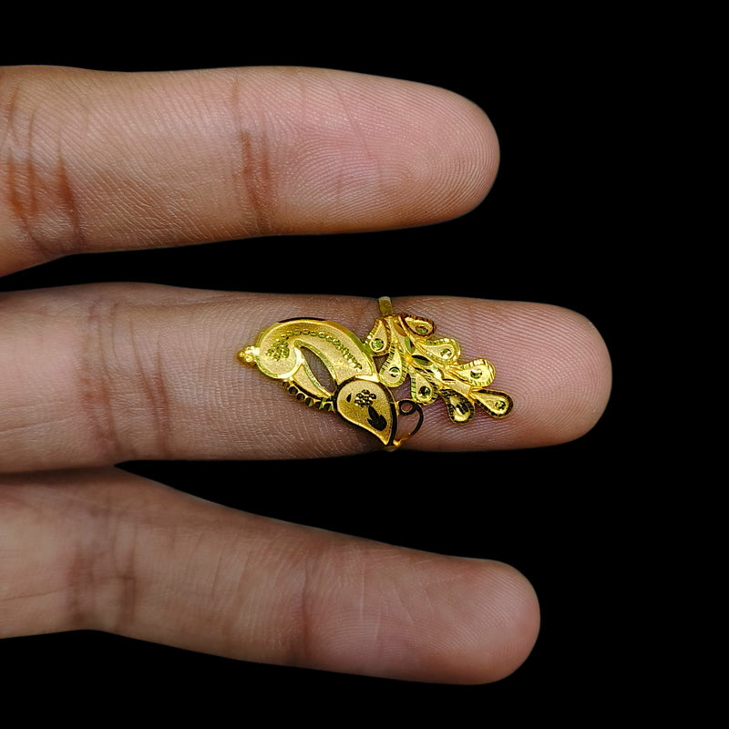 LADIES RING- (2SMUJI) (SIZE: 10) (WGT: 0.860 GM APPROX) BIS CERTIFIED HUID HALLMARK 9KT GOLD FINGER RING FOR WOMEN 1 PIECE
