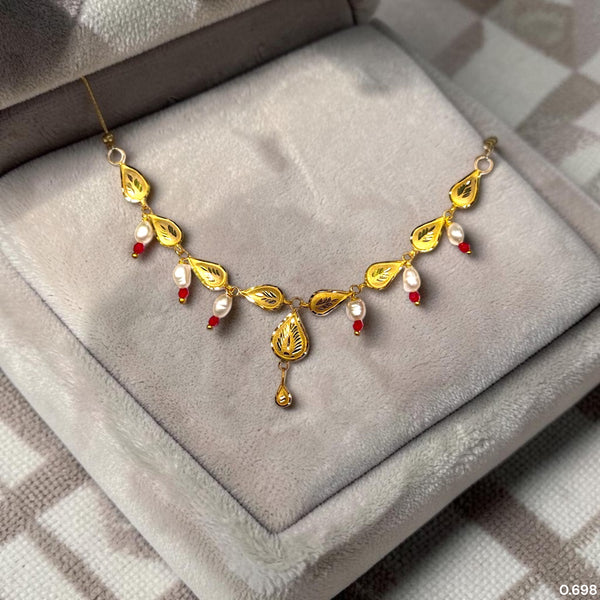GOLD NECKLACE-(WGT: 0.698 GM APPROX) BIS CERTIFIED HUID HALLMARK 375 9KT GOLD NECKLACE 1 PIECE FOR WOMEN WITH FREE ADJUSTABLE TASSEL. (3AJSRM)