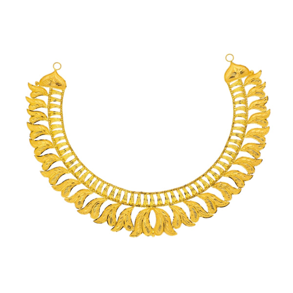 MADE TO ORDER (NC22) BIS CERTIFIED HUID HALLMARK 916 22KT GOLD HASULI NECKLACE WGT: 13.500 GM APPROX (1 PIECE) WITH TASSEL FOR WOMEN (BLUE TAG PREMIUM SEGMENT JEWELLERY) -DELIVERY IN 25 DAYS.