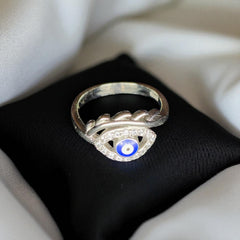 SILVER RING- SLR (PROTECT IN STYLE) EVIL EYE BANKOK IMPORTED BIS CERTIFIED HALLMARK 925 SILVER RING FOR WOMEN 1 PIECE- GET ANY DESIGN AS PER AVAILABLITY (SOLD ON MRP)