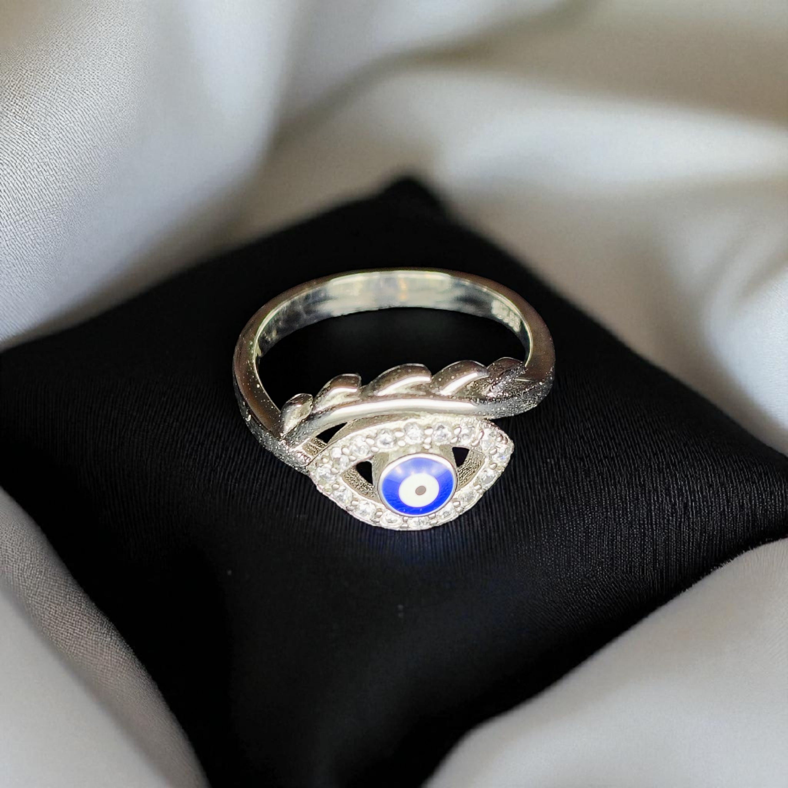 (PROTECT IN STYLE) EVIL EYE BANKOK IMPORTED BIS CERTIFIED HALLMARK 925 SILVER RING FOR WOMEN 1 PIECE- GET ANY DESIGN AS PER AVAILABLITY (SOLD ON MRP)