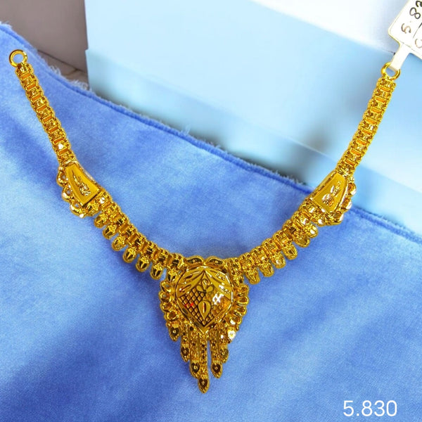 BIS CERTIFIED WGT: 5.830 GM APPROX HUID HALLMARK 22KT 916 GOLD NECKLACE CHOKER 1 PIECE FOR WOMEN(LAPPA DESIGN).