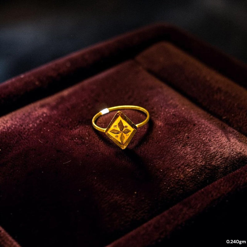 BABY JEWELLERY- TRJ WGT: 0.240 GM APPROX 22KT HUID HALLMARK GOLD BABY FINGER RING 1 PIECE FOR RICE CEREMONY & BIRTHDAY.