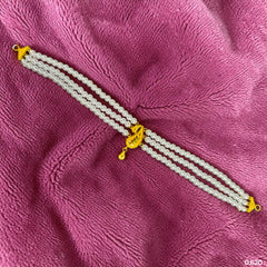 GMC22K- (DDCEYG) (WGT: 0.620 GM APPROX) BIS HALLMARK CERTIFIED 916 22KT GOLD MOTI CHOKER 1 PIECE  WITH ADJUSTABLE TASSEL FOR GIFT IN MARRIAGE.