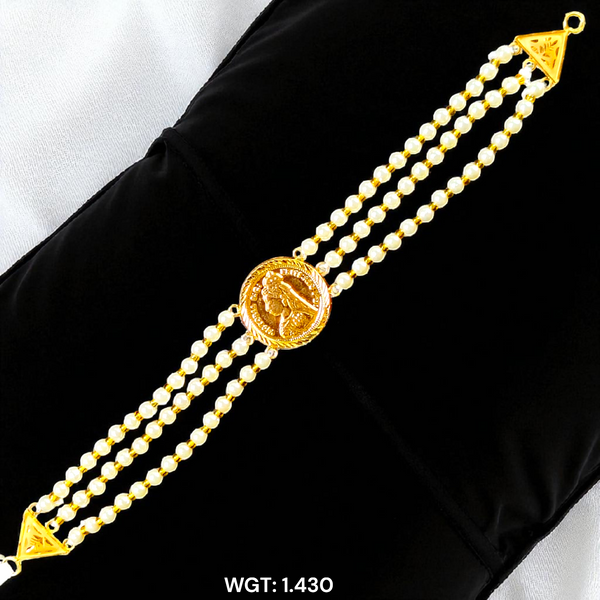 CERTIFIED BIS HUID HALLMARK 916 22KT GOLD MOTI CHOKER 1 PIECE (WGT:1.430 GM) WITH ADJUSTABLE TASSEL FOR GIFT IN MARRIAGE.