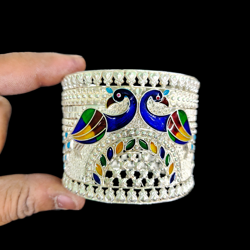 SILVER BANGLES- CERTIFIED HALLMARK 925 SILVER CHUR 1 PIECE APPROX WGT: 52.300 GM FOR BEAUTIFUL WOMEN.