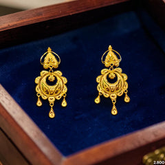GOLD EARRINGS- (K5LGM6)-(A6KMC1) (WGT: 2.800 GM APPROX) BIS CERTIFIED HUID HALLMARK 9KT GOLD EARRINGS 1 PAIR FOR WOMEN (BEST FOR GIFT IN MARRIAGE).