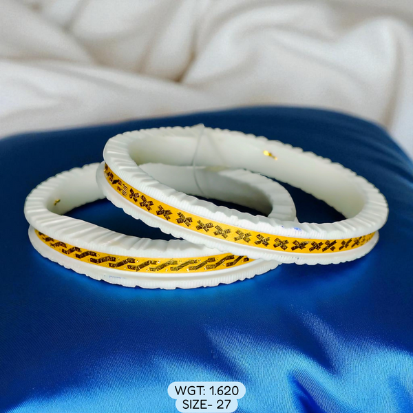 TRJ (SIZE: 27) WGT: 1.620 GM APPROX HUID HALLMARK 22KT GOLD SAKHA BANGLES 1 PAIR DESIGN FOR REGULAR USE.