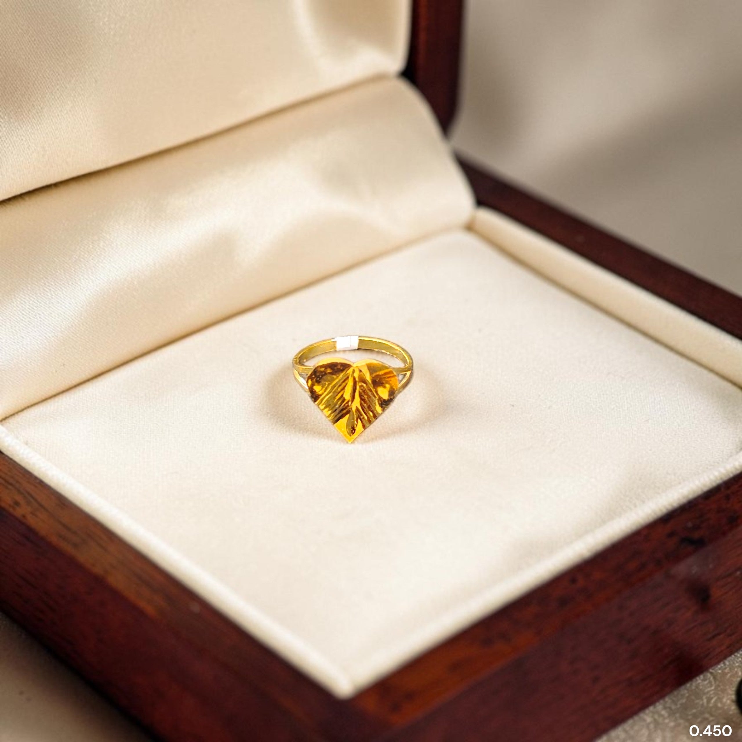BABY JEWELLERY- TRJ WGT: 0.450 GM APPROX 22KT HUID HALLMARK GOLD BABY FINGER RING 1 PIECE FOR RICE CEREMONY & BIRTHDAY.